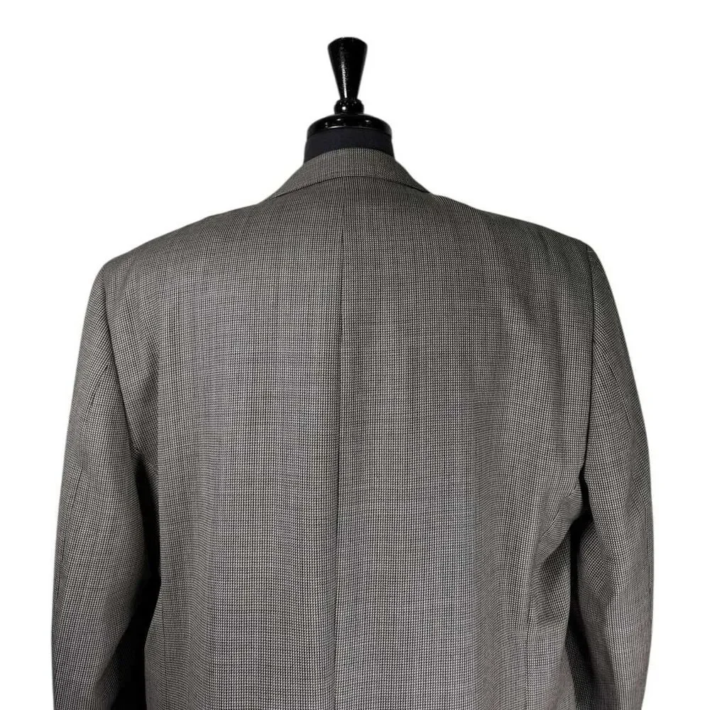 Ralph Lauren Mens 46R Gray Check 100% Wool Blazer Sport Coat Jacket 2 Button